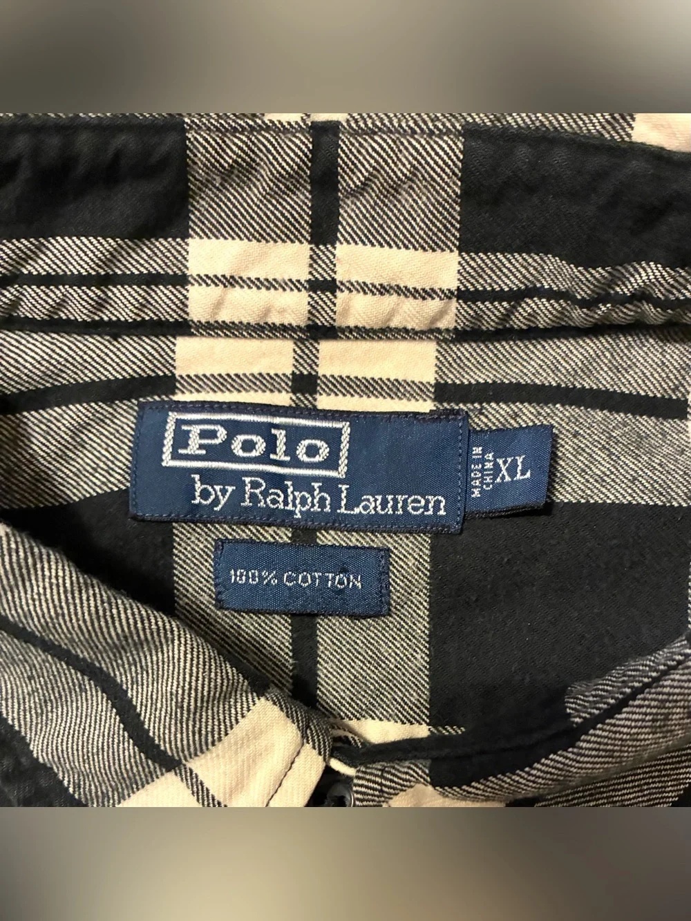 VTG. 90’S POLO RALPH LAUREN COTTON FLANNEL- SIZE X-LARGE